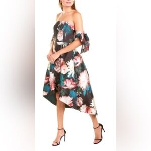 Sachin & Babi High-Low Floral Cocktail Dress Size 4
